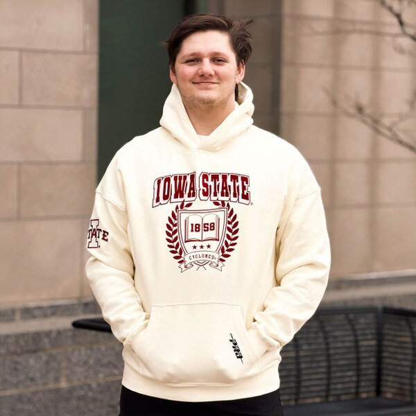 Pro Standard Iowa State Crest Cream Hoodie